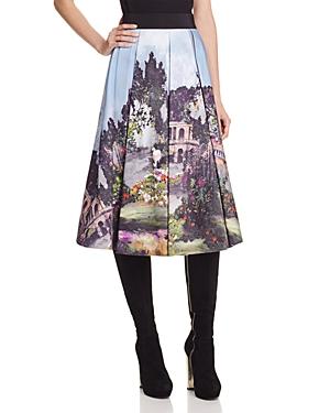 Alice + Olivia Audrey Printed Box Pleat Skirt