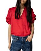 Zadig & Voltaire Taste Tiered Sleeve Satin Top