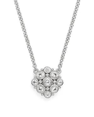 Judith Ripka Sterling Silver La Petite Snowflake Beaded Pendant Necklace With White Sapphire, 17