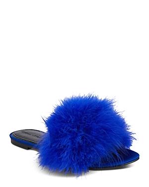 Kendall And Kylie Women's Chloe Feathered Slide Sandals