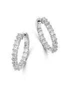 Bloomingdale's Princess-cut Diamond Inside-out Hoop Earrings In 14k White Gold, 3 Ct. T.w. - 100% Exclusive