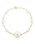 Bloomingdale's Freshwater Pearl Chain Link Bracelet In 14k Yellow Gold - 100% Exclusive