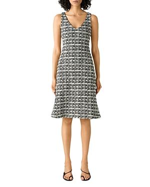 St. John Plaid Tweed Shift Dress