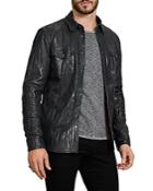 John Varvatos Star Usa Lionel Slim Fit Leather Jacket