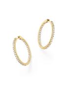 Diamond Inside Out Hoop Earrings In 14k Yellow Gold, 1.0 Ct. T.w.