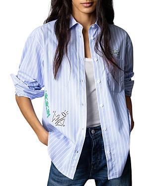 Zadig & Voltaire Tais Graphic Pinstripe Shirt