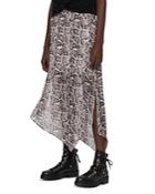 Allsaints Rhea Misra Asymmetric Snake Print Skirt