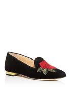 Charlotte Olympia Women's Rose Embroidered Flats