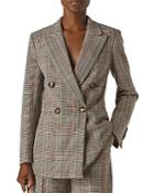 Whistles Hourglass Glen Plaid Double-breasted Blazer