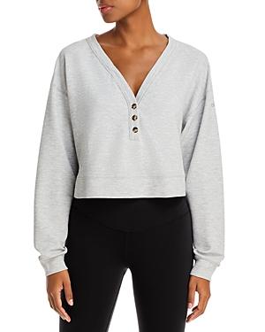 Alo Yoga Micro Waffle Cropped Henley Top