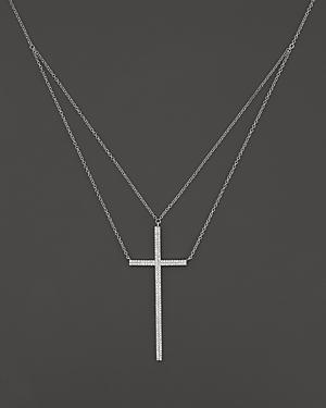 Diamond Cross Pendant Necklace In 14k White Gold, .30 Ct. T.w. - 100% Exclusive