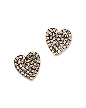 Suel Blackened 18k Rose Gold Heart Diamond Earrings