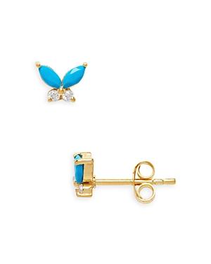 Argento Vivo Butterfly Moonstone Stud Earrings