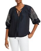 Ramy Brook Marina Embellished Sleeve Top