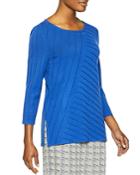 Misook Directional Striped Knit Tunic