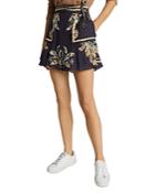 Reiss Jenny Feather Print Placement Flippy Skirt