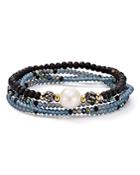 Aqua Beaded Montana Bracelets, Set Of 4 - 100% Exclusive