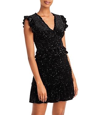 Aqua Velvet Smocked Mini Dress - 100% Exclusive