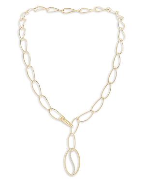 Natori 14k Yellow Gold Oval Yin-yang Diamond Y Necklace, 24