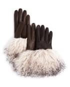 Bloomingdale's Fur Cuff Driving Gloves