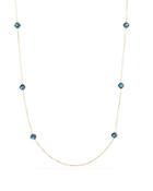 David Yurman Chatelaine Long Station Necklace With Hampton Blue Topaz And Diamonds In 18k Gold
