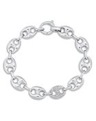 Alberto Amati Sterling Silver Diamond Mariner Link Bracelet