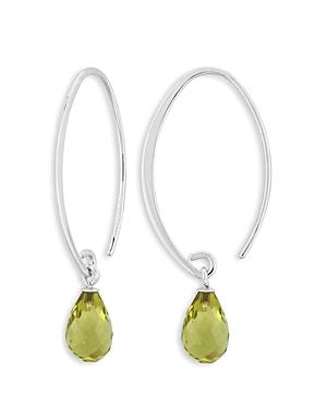 Bloomingdale's Simple Sweep Peridot Threader Earrings In Sterling Silver - 100% Exclusive