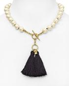 Kate Spade New York Beaded Collar Tassel Necklace, 15