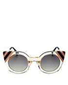 Fendi Round Cat Eye Sunglasses, 45mm