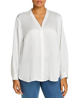 Eileen Fisher Plus Silk Button-front Blouse