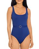 Ralph Lauren Belted Low Back Swimsuit
