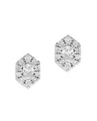 Bloomingdale's Diamond Halo Stud Earrings In 14k White Gold - 100% Exclusive