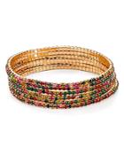 Aqua Multicolor Pave Bangle Bracelets, Set Of 6 - 100% Exclusive