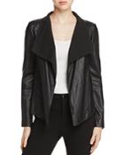 Donna Karan Draped Collar Leather Jacket
