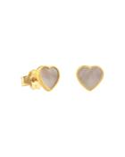 Tous 18k Yellow Gold Xxs Mother-of-pearl Heart Stud Earrings