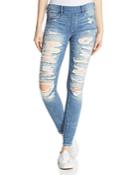 True Religion Jennie Runway Legging Jeans In Washed Out Destroy
