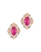 Bloomingdale's Ruby & Diamond Art Deco Stud Earrings In 14k Rose Gold - 100% Exclusive