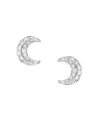 Bloomingdale's Diamond Moon Stud Earrings In 14k White Gold, 0.10 Ct. T.w. - 100% Exclusive
