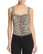 Guess Franchesca Lace-up Leopard Print Bodysuit