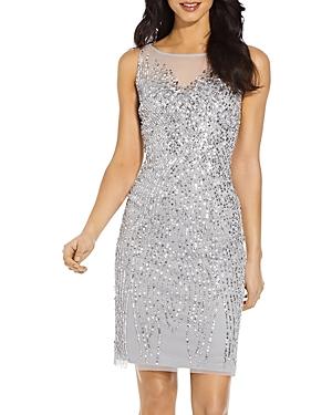 Adrianna Papell Embellished Illusion Sheath Dress
