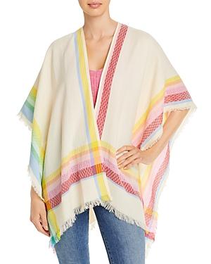 Echo Border Plaid Ruana