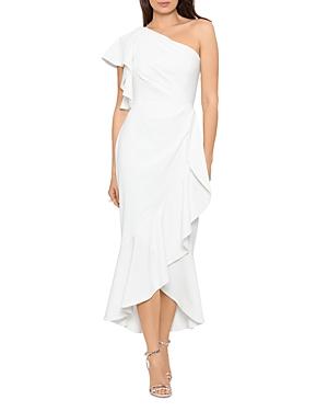 Aqua Scuba Crepe One Shoulder Midi Dress - 100% Exclusive
