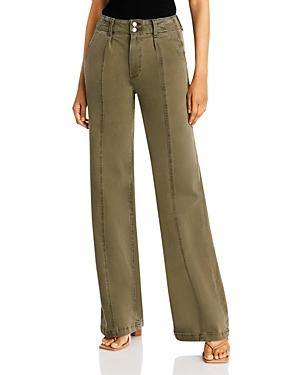 Paige Brooklyn High Rise Wide Leg Jeans In Vintage Ivy Green