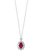 Bloomingdale's Ruby & Diamond Pendant Necklace In 14k White Gold, 18 - 100% Exclusive