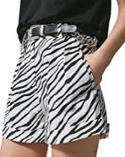 The Kooples Glitter Zebra Linen Shorts