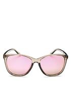 Le Specs Entitlement Polarized Mirrored Cat Eye Sunglasses, 58mm