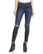 Aqua X Maddie & Tae Distressed Skinny Ankle Jeans In Dark Indigo - 100% Bloomingdale's Exclusive