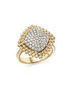 Diamond Pave Square Statement Ring In 14k White And Yellow Gold, .65 Ct. T.w. - 100% Exclusive