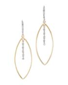 Meira T 14k White & Yellow Gold Open Oval Diamond Earrings