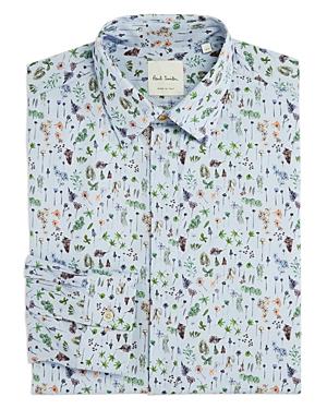Paul Smith Gents Organic Cotton Printed Tailored Dress Shirt